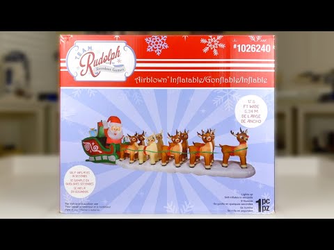 Gemmy 17 5FT COLOSSAL RUDOLPH SLEIGH Airblown Inflatable Review Lowe S 2018 2019 Exclusive