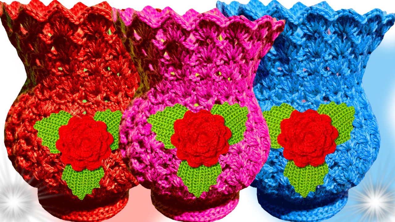 ⛔️ Woow IMPRESIONANTE!! Llego el FLORERO Más VENDIDO Tejido A CROCHET PASO A PASO 😱