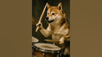 Shiba Inu playing drums  #ai #dog  #funny #shorts #video #reels #animals