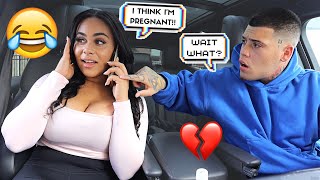 Saying "I THINK IM PREGNANT" Then Leaving The Car To See My Boyfriend's Reaction *HILARIOUS*