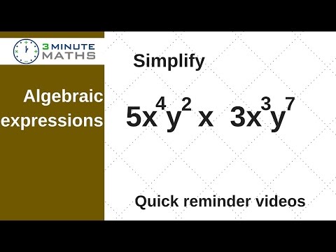 Indices - simplify multiplication of terms - GCSE maths