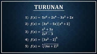 CARA MUDAH TURUNAN ATAU DIFERENSIAL