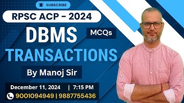 3. MCQs on Transactions in DBMS | ACID Properties MCQs | RPSC ACP