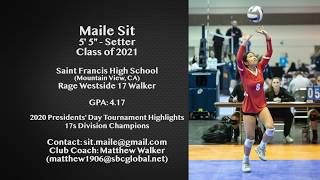 Maile Sit - Setter - Class Of 2021 2020 Presidents Day Volleyball Highlights