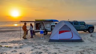 Beach Camping on Padre Island, Texas