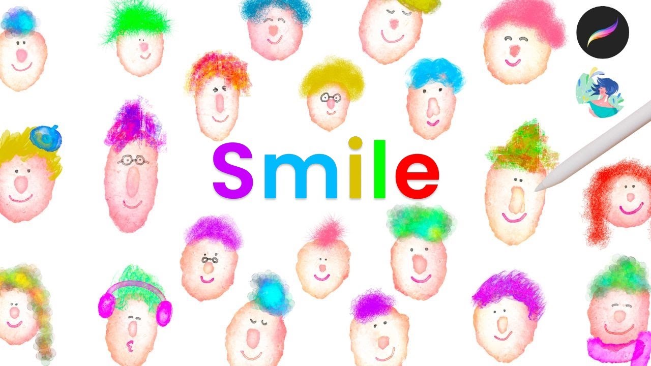 Smile illustration｜やさしい色で描くスマイル｜Color Palette