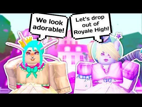 We Dropped Out Of Royale High And Went To A New School - i drank the potion and turned into a creepy doll roblox enchanted academy roblox roleplay