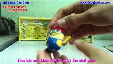 Móc khóa Minion đội nón biết nói và có đèn sáng