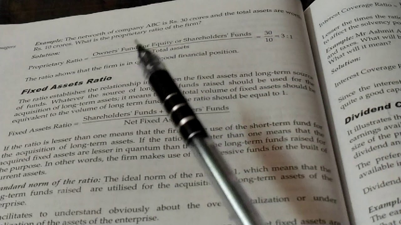Proprietary and Fixed Assets Ratio - YouTube