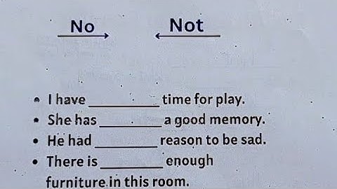 English Grammar Exercise | NO | NOT | What is the Difference?