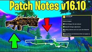 What's new in Fortnite Patch v16.10? | Patch Notes (Primal Shotgun, Makeshift, Crafting and Raptors)