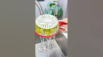 Dụng cụ rửa trái cây có tay cầm, ráo nước #giadungtienich