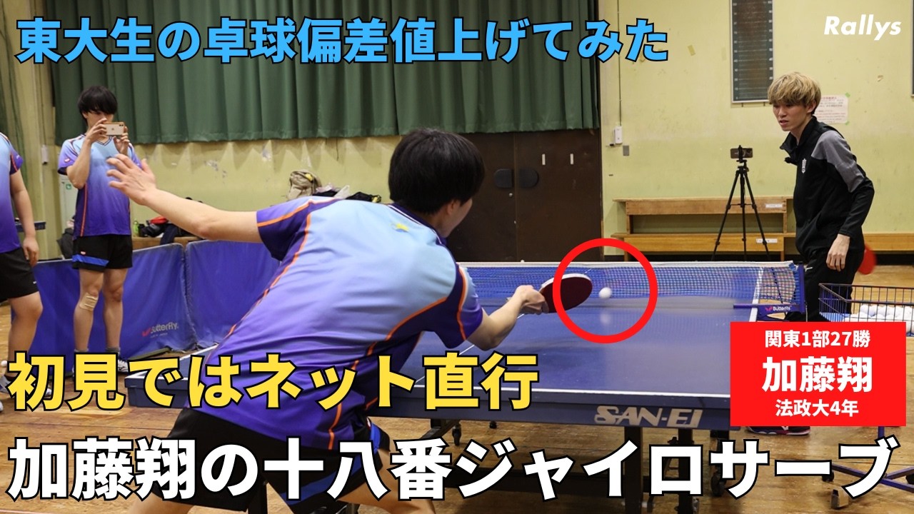 The long backspin serve to the middle that can score a point in a
