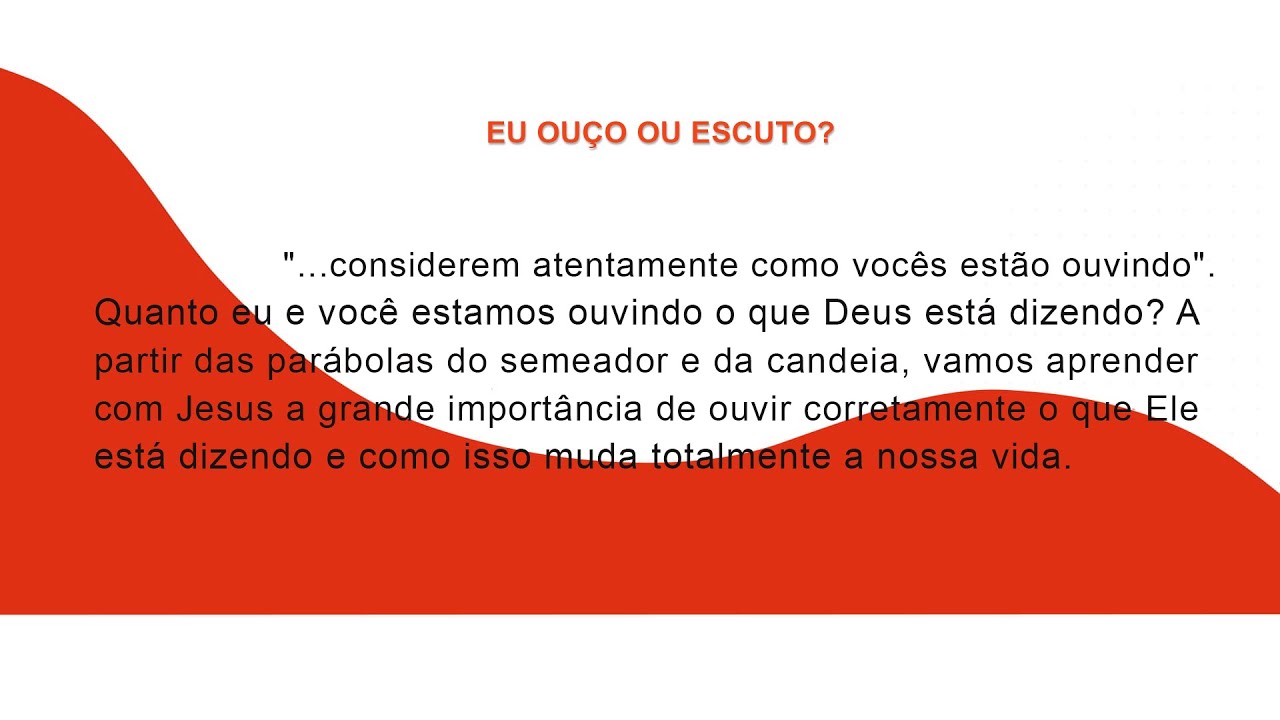 EU OUÇO OU ESCUTO? - YouTube