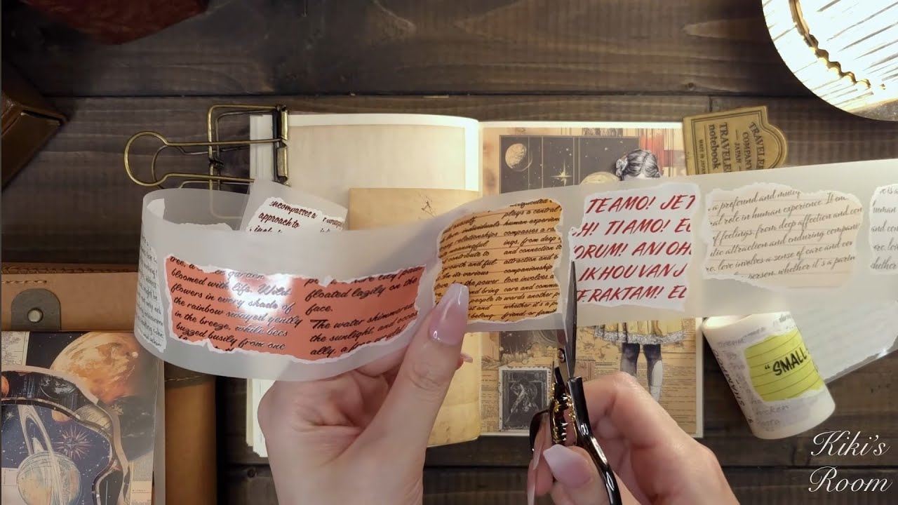 ASMR｜2種類のコラージュアイデア,2 Types of Vintage collages｜Scrap booking ideas