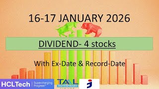Upcoming Dividend Jan 2026 ,Hcl Technologies,Taaltech Etc...