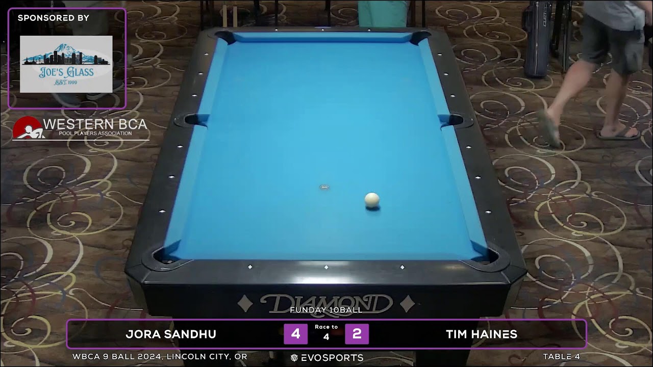 JORA SANDHU vs TIM HAINES - WBCA 9 BALL 2024 - TABLE 4 | EvoSports