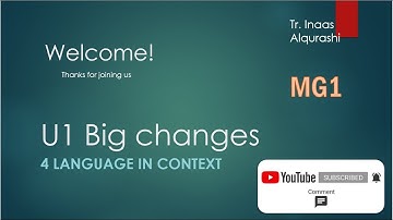 U1Big Changes – Language in the context - conversation MG1.1الصف الاول ثانوي | Inaas Alqurashi