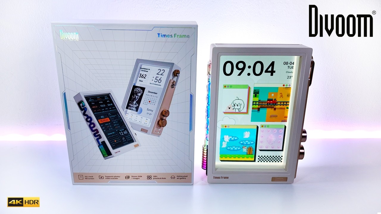 Divoom Time Frame 白 Unboxing & Review: Divoom Times Frame Smart Desk Display - YouTube