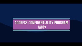 DCF NJ Address Confidentiality Program - Application