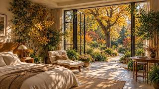 🍁 Autumn Bedroom Jazz | Soft Morning Jazz & Beautiful Garden Ambience for Relaxing and Unwinding screenshot 5