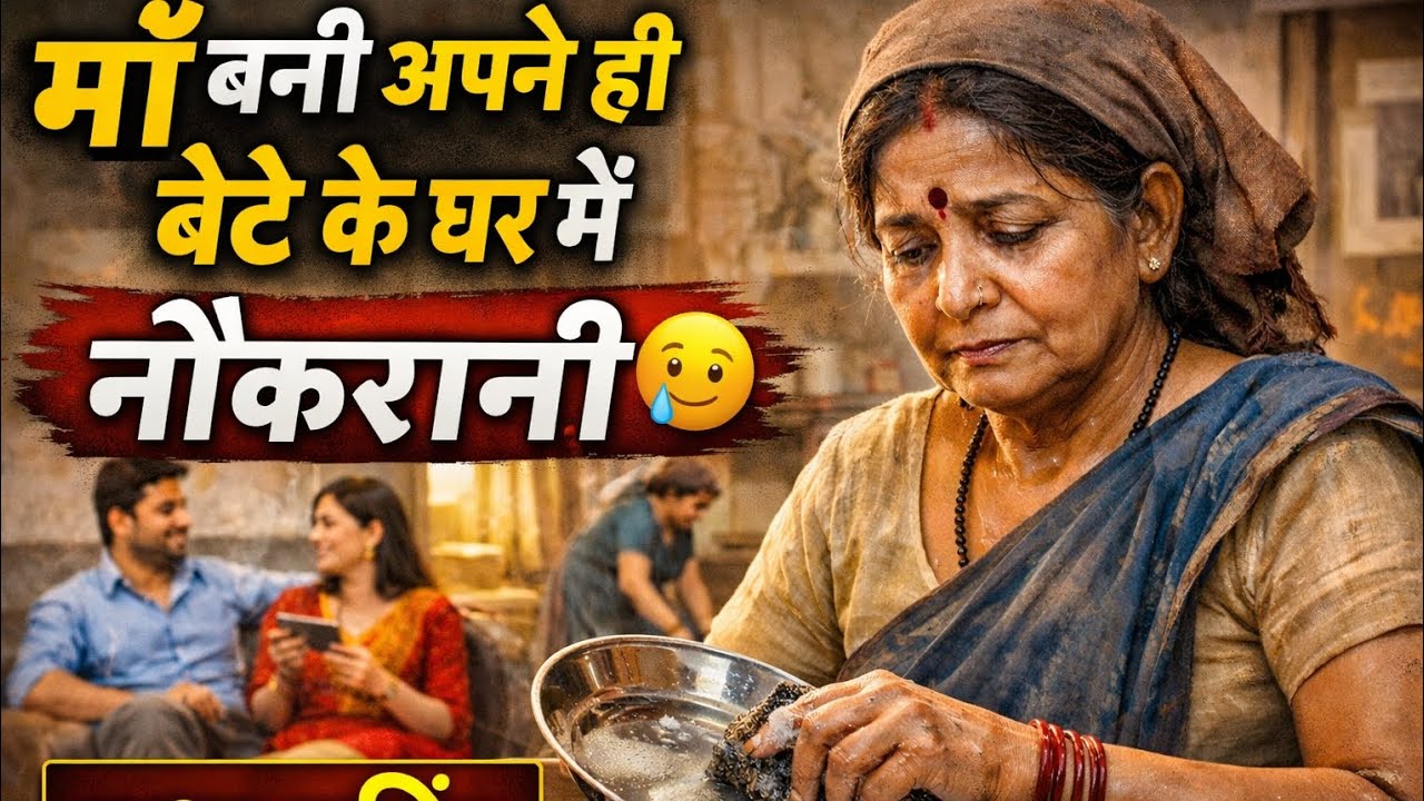 माँ बनी अपने ही बेटे के घर में नौकरानी 😢जिस माँ ने पाला… वही आज नौकरानी!