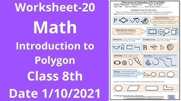 Worksheet 20 Maths class 8 (1/10/21)English Medium / worksheet Maths class 8 / Maths worksheet 20
