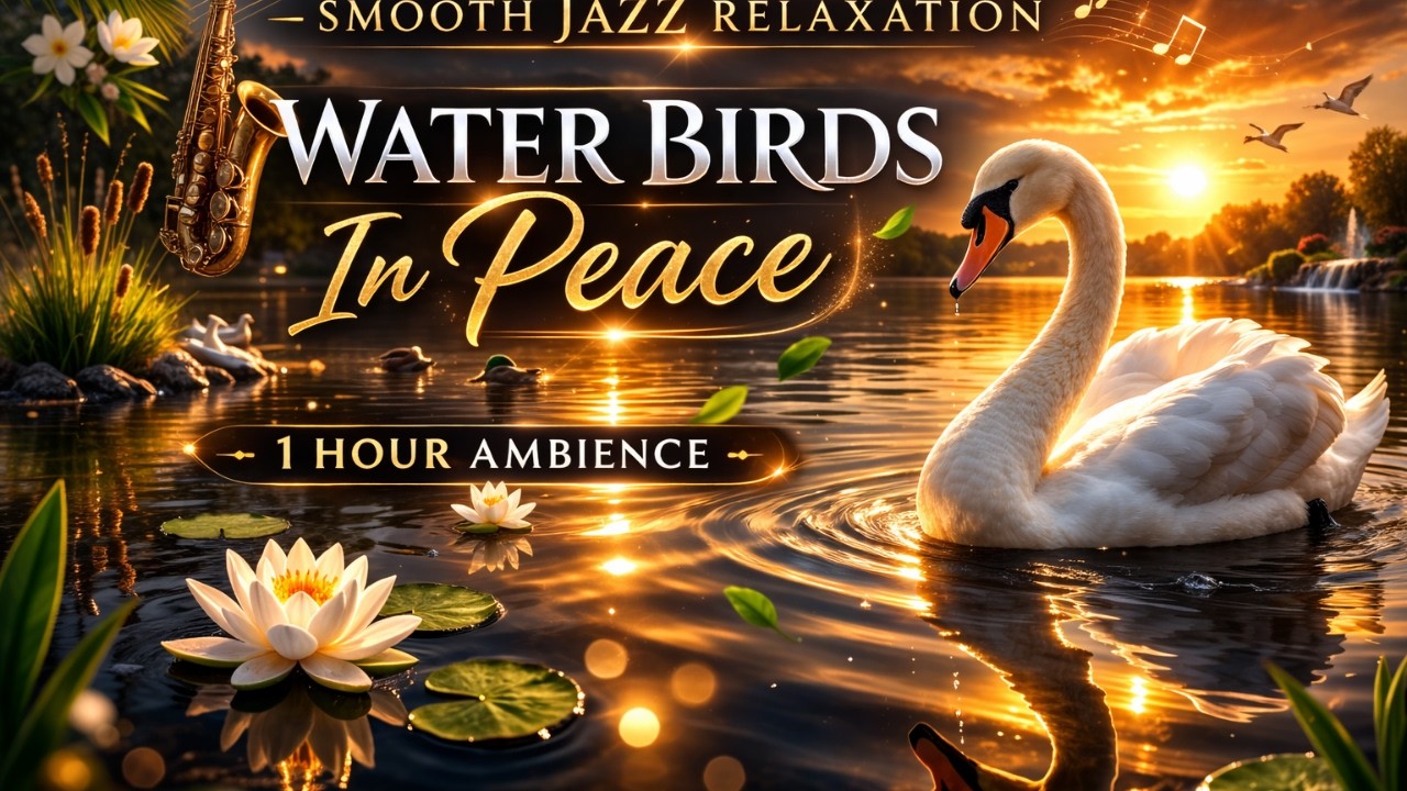 Graceful Swans & Water Birds 🦢 | 1 Hour Smooth Jazz Relaxation Ambience