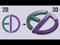 How to create 3D logo From 2D with glossy effects - Illustrator Beginner Tutorial