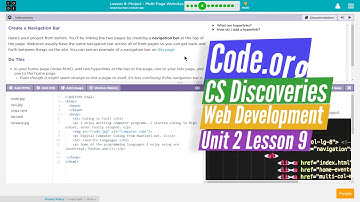 Multi-Page Websites Lesson 9.4 Tutorial with Answers - Code.org Web Development