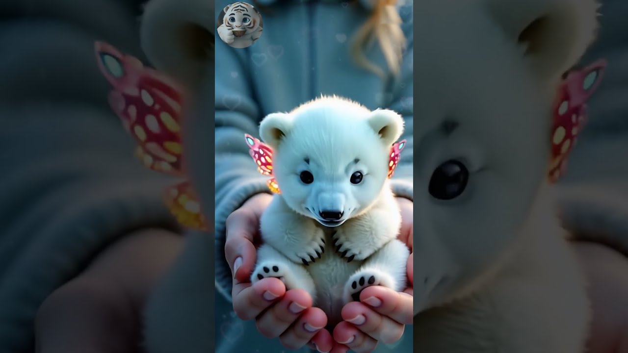 Adorable Winged Baby Polar Bear Moments Babypolarbear Polarbear Cute Animal