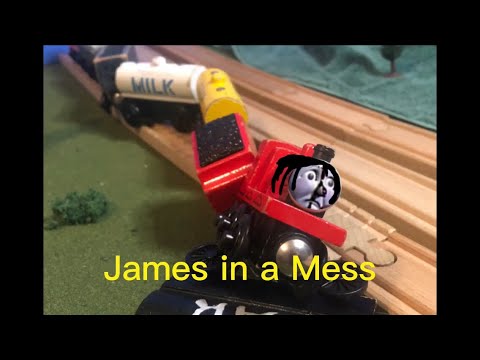 James in a mess| Thomas Wooden Railway remake - YouTube