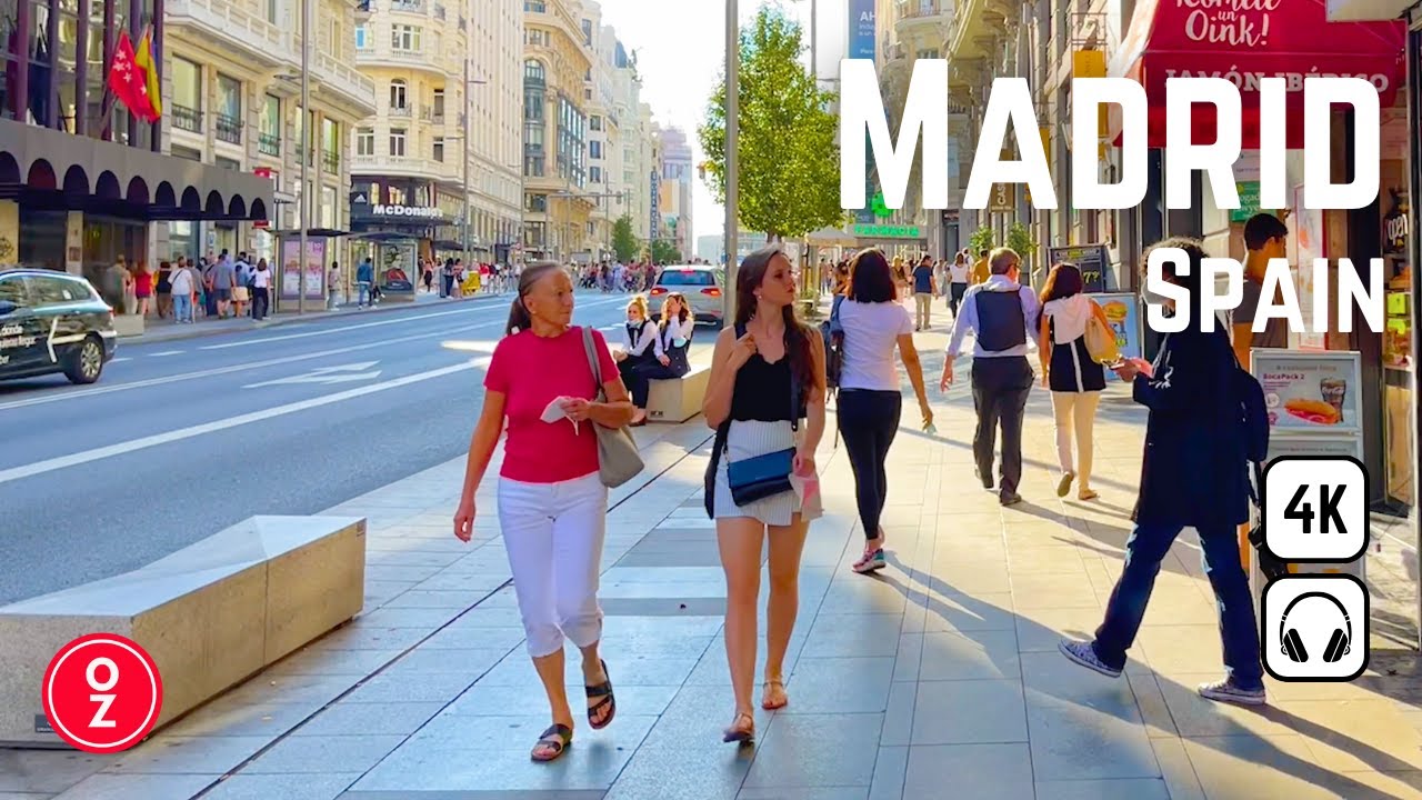 Madrid Walking Tour - Spain 🇪🇸 [4k 60fps] with Captions - Gran Vía, Puerta del Sol, Plaza Mayor