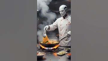 Robot is cooking #youtubeshort #aivideo #Ai family