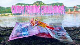 Candy Fishing Challenge! (Gummy Worms New Favorite Bait?!)