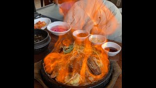광주 갈비 맛집은 어디? 화려한 불쇼를 볼 수 있는 진월동' 담양판그릴'편 /, V-log, gwangju galbi restaurant , 광주 찐맛집 추천
