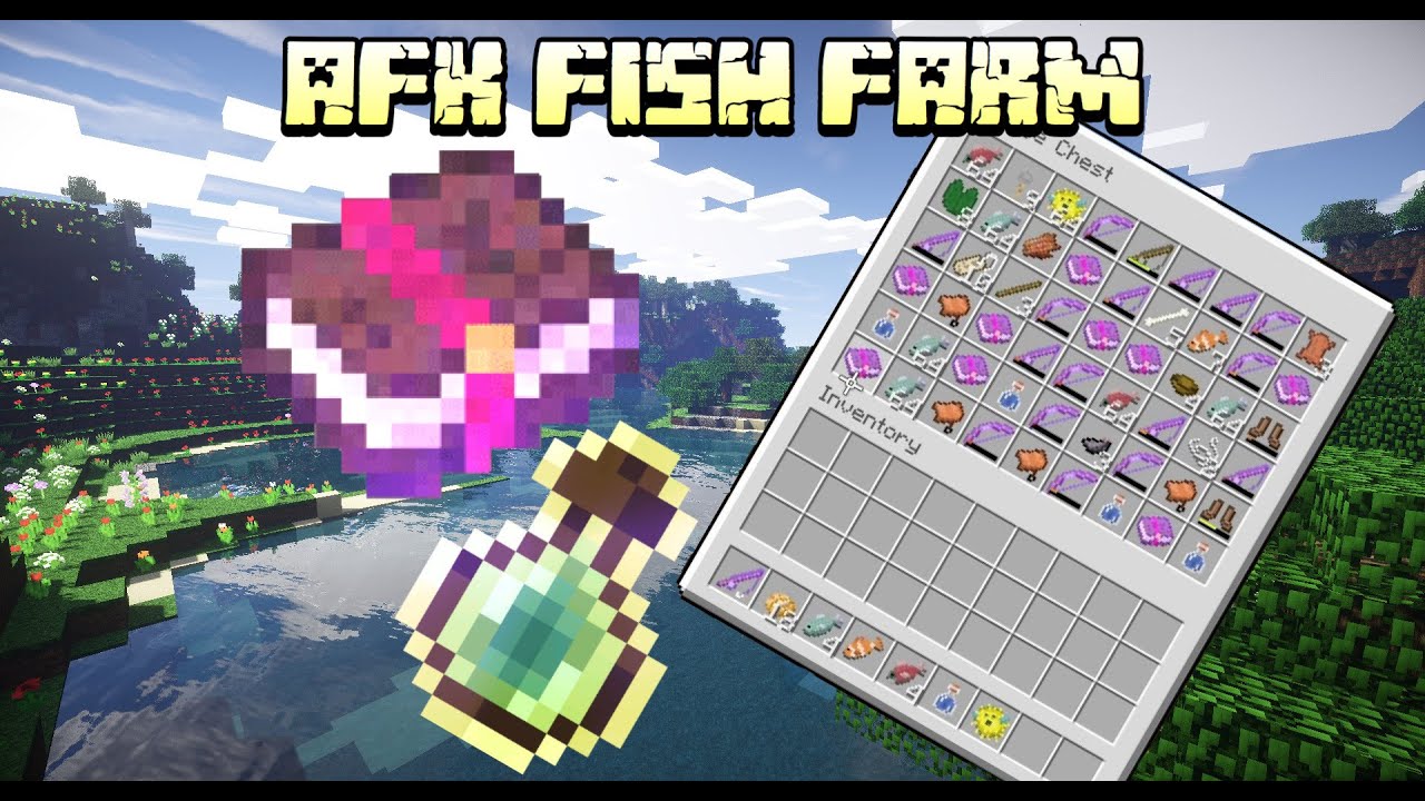 Minecraft Bedrock AFK Fish Farm(EASY) - YouTube