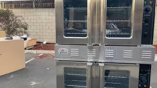 Cooking Performance Group FGC200N Double Deck Full Size Natural Gas Convection Oven with Legs