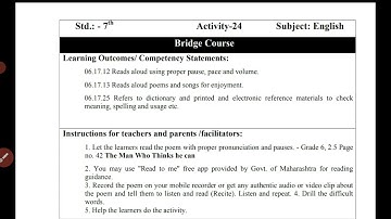 7th Class English Bridge Course Activity 24