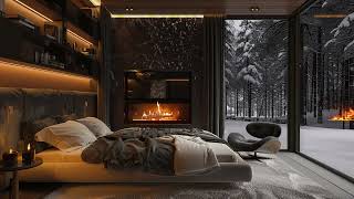 Cozy Ambience with fireplace | Relax with warm background bar to give you a good night's sleep