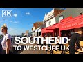 [4K] Virtual walk from Southend on sea UK to Westcliff on Sea