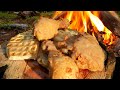Fried Chicken, Waffles & Maple Gravy - Campfire cooking