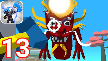 Merge Archers : Castle Defense - Gameplay Part 13 Level 91 - 100 Beat The Dragon