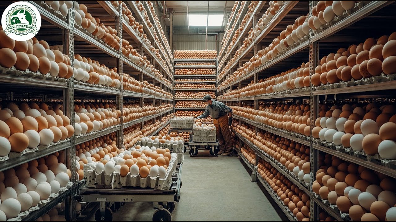 Как фабрики перерабатывают миллионы яиц с крупных птицефабрик | Высокотехнологичная линия по прои...