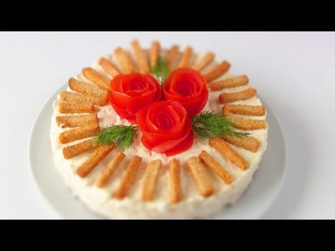 Видео рецепт Салат "Крабовая слойка"