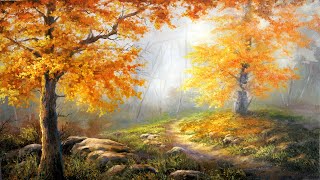 Cold Autumn Day | Paint with Kevin ® - Landscape Painting Demo