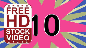 Free Stock Videos – animated countdown 10 seconds with stars changing color and spinning