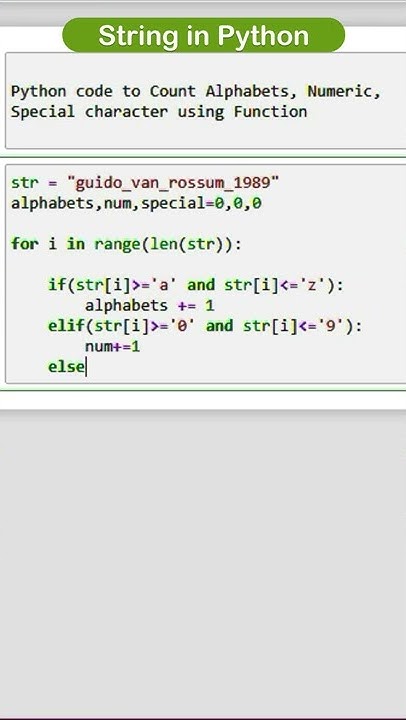 Python String |Count Aplpha, num, special character using function ...