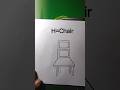A Chair drawing with capital letter H #shots #drawingideas #sketch #hangs