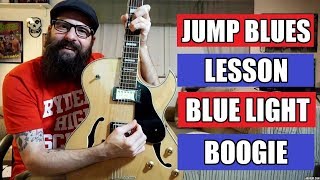 Jump Blues Guitar Solo Lesson - Blue Light Boogie (Bill Jennings) w/tabs chords